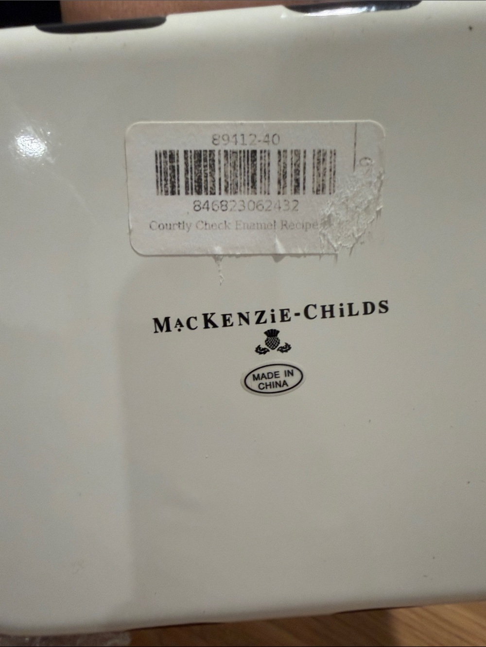 MacKenzie-Childs Black and White Check Covered Box with Red Gold Finial - Picture 3 of 3